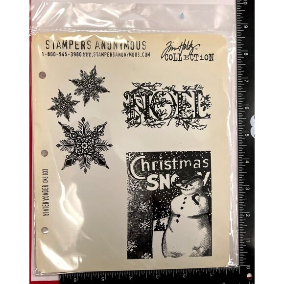 Vintage Tim Holtz Winter Wonder Rubber Stamps Set By Stampers Anon CMS033 - Picture 1 of 3